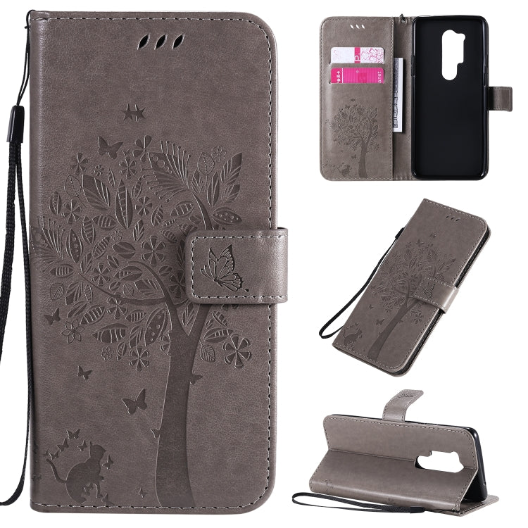 Tree & Cat Pattern Pressed Printing Horizontal Flip PU Leather Case with Holder & Card Slots & Wallet & Lanyard, Series 6 My Store