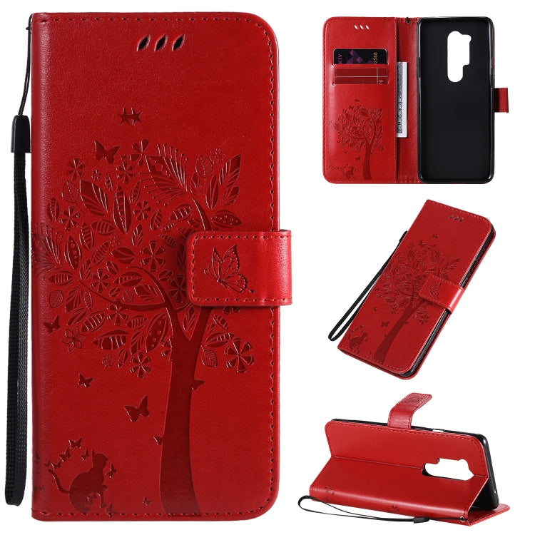 Tree & Cat Pattern Pressed Printing Horizontal Flip PU Leather Case with Holder & Card Slots & Wallet & Lanyard, Series 6 My Store