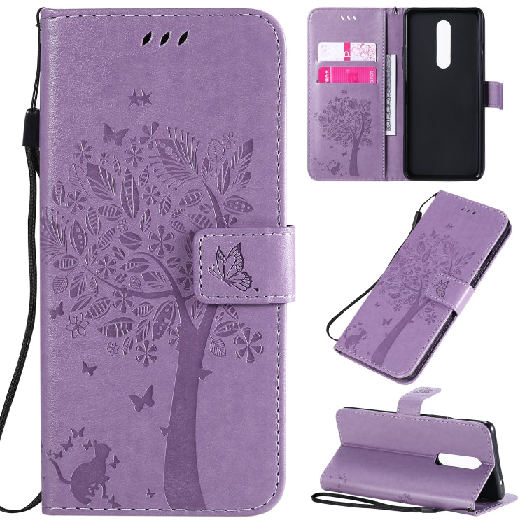 Tree & Cat Pattern Pressed Printing Horizontal Flip PU Leather Case with Holder & Card Slots & Wallet & Lanyard, Series 3 My Store