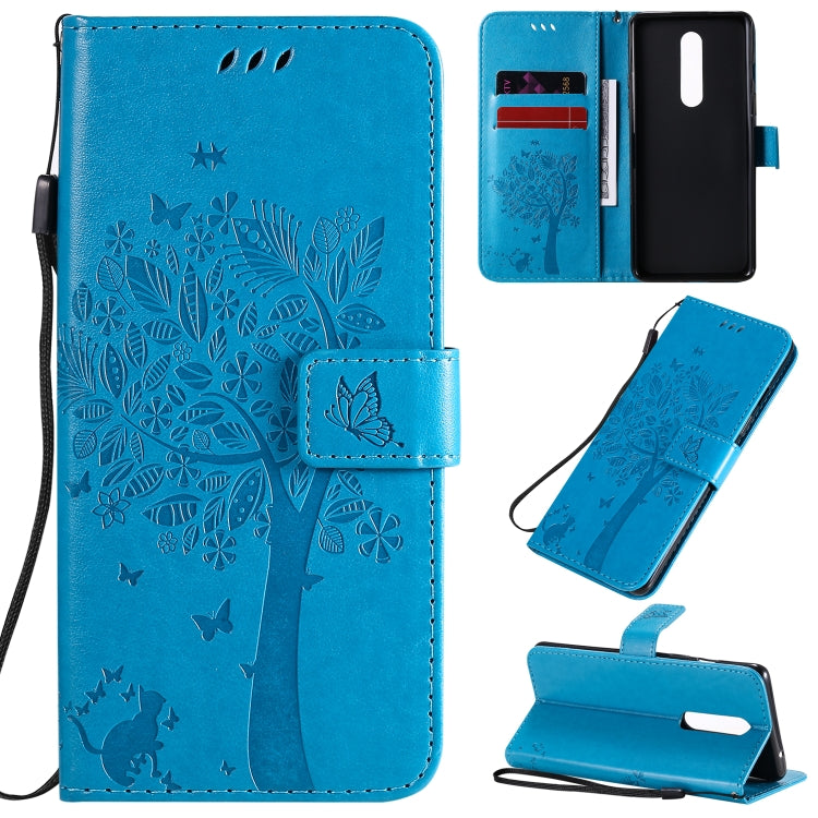 Tree & Cat Pattern Pressed Printing Horizontal Flip PU Leather Case with Holder & Card Slots & Wallet & Lanyard, Series 3 My Store