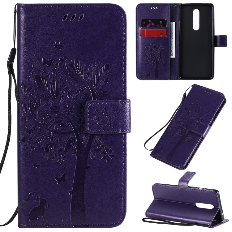 Tree & Cat Pattern Pressed Printing Horizontal Flip PU Leather Case with Holder & Card Slots & Wallet & Lanyard, Series 3 My Store