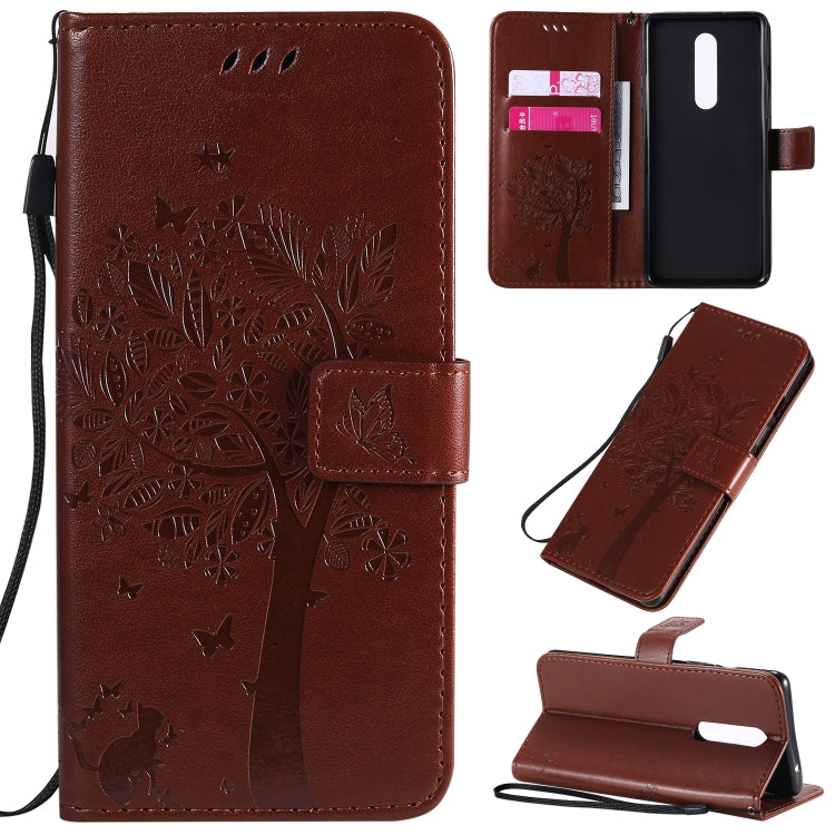 Tree & Cat Pattern Pressed Printing Horizontal Flip PU Leather Case with Holder & Card Slots & Wallet & Lanyard, Series 3 My Store