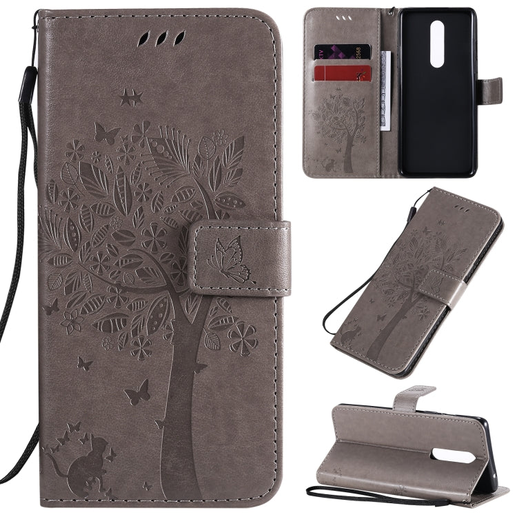 Tree & Cat Pattern Pressed Printing Horizontal Flip PU Leather Case with Holder & Card Slots & Wallet & Lanyard, Series 3 My Store