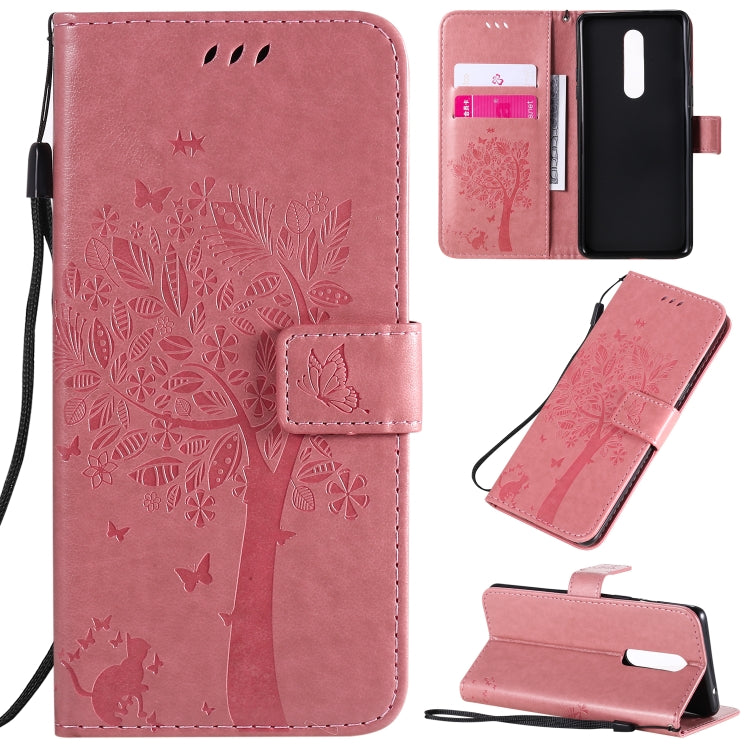 Tree & Cat Pattern Pressed Printing Horizontal Flip PU Leather Case with Holder & Card Slots & Wallet & Lanyard, Series 3 My Store