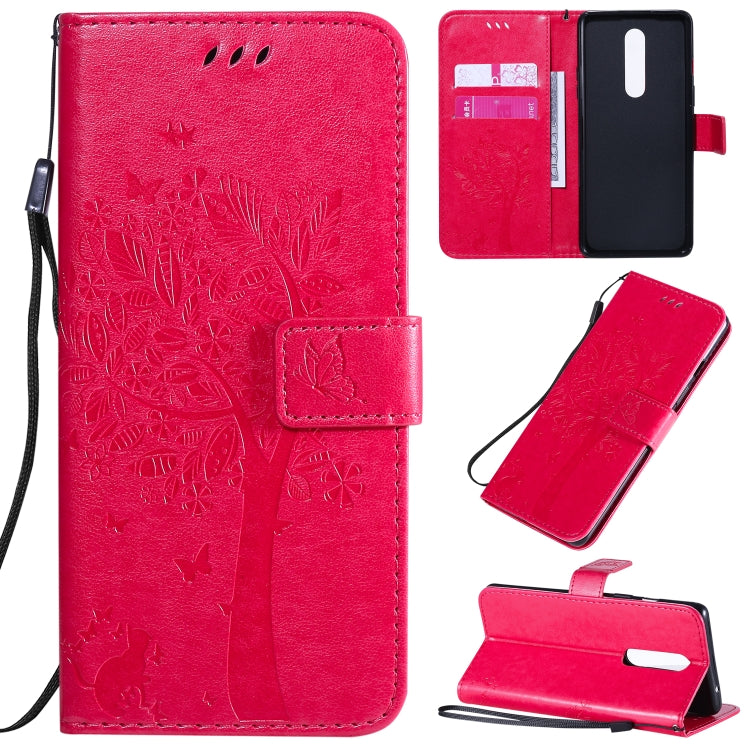 Tree & Cat Pattern Pressed Printing Horizontal Flip PU Leather Case with Holder & Card Slots & Wallet & Lanyard, Series 3 My Store