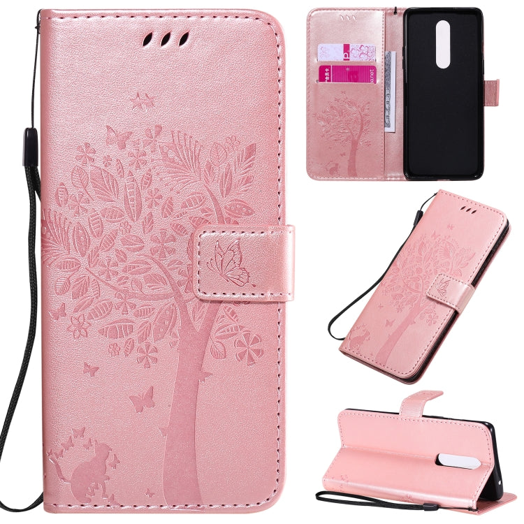 Tree & Cat Pattern Pressed Printing Horizontal Flip PU Leather Case with Holder & Card Slots & Wallet & Lanyard, Series 3 My Store