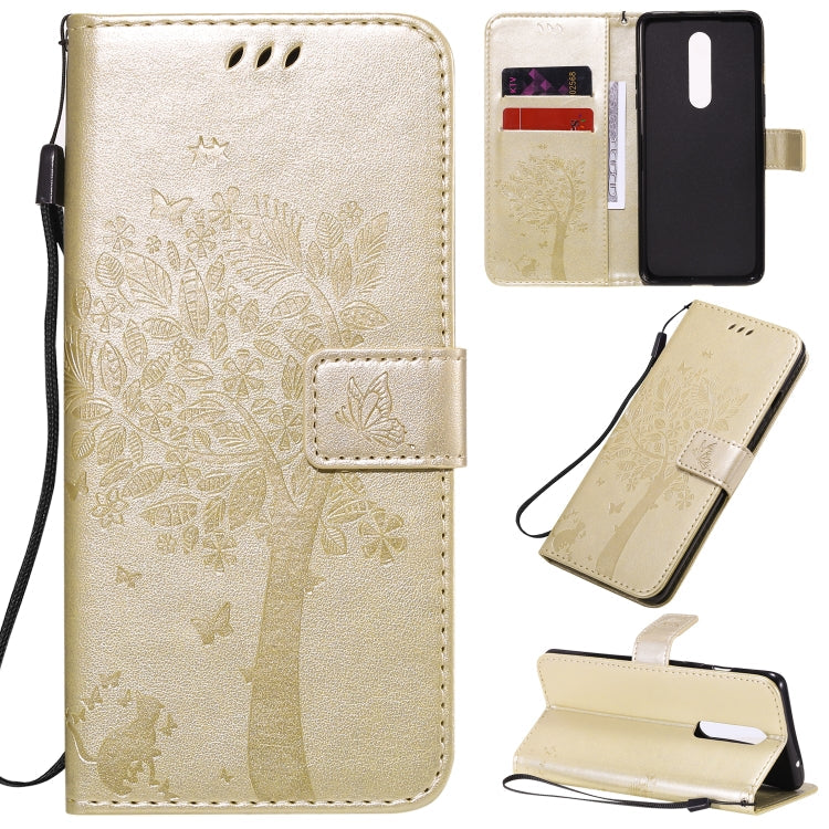 Tree & Cat Pattern Pressed Printing Horizontal Flip PU Leather Case with Holder & Card Slots & Wallet & Lanyard, Series 3 My Store