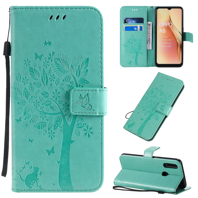 Tree & Cat Pattern Pressed Printing Horizontal Flip PU Leather Case with Holder & Card Slots & Wallet & Lanyard, Series 7 My Store