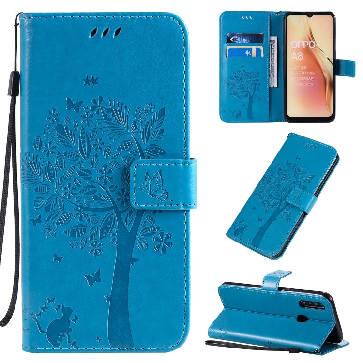 Tree & Cat Pattern Pressed Printing Horizontal Flip PU Leather Case with Holder & Card Slots & Wallet & Lanyard, Series 7 My Store