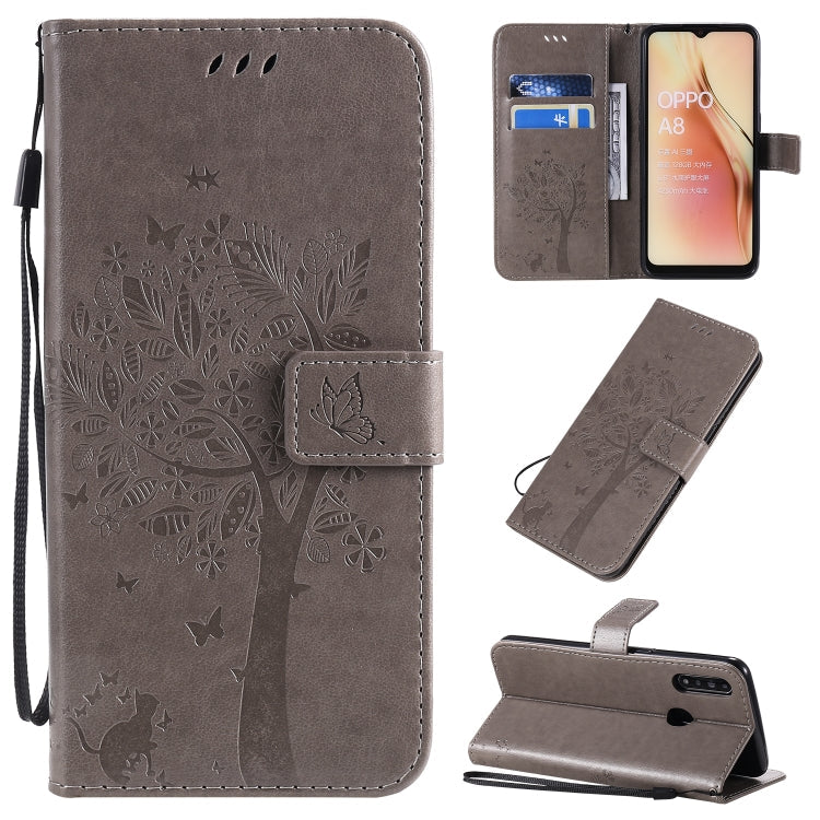 Tree & Cat Pattern Pressed Printing Horizontal Flip PU Leather Case with Holder & Card Slots & Wallet & Lanyard, Series 7 My Store