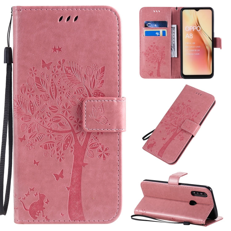 Tree & Cat Pattern Pressed Printing Horizontal Flip PU Leather Case with Holder & Card Slots & Wallet & Lanyard, Series 7 My Store