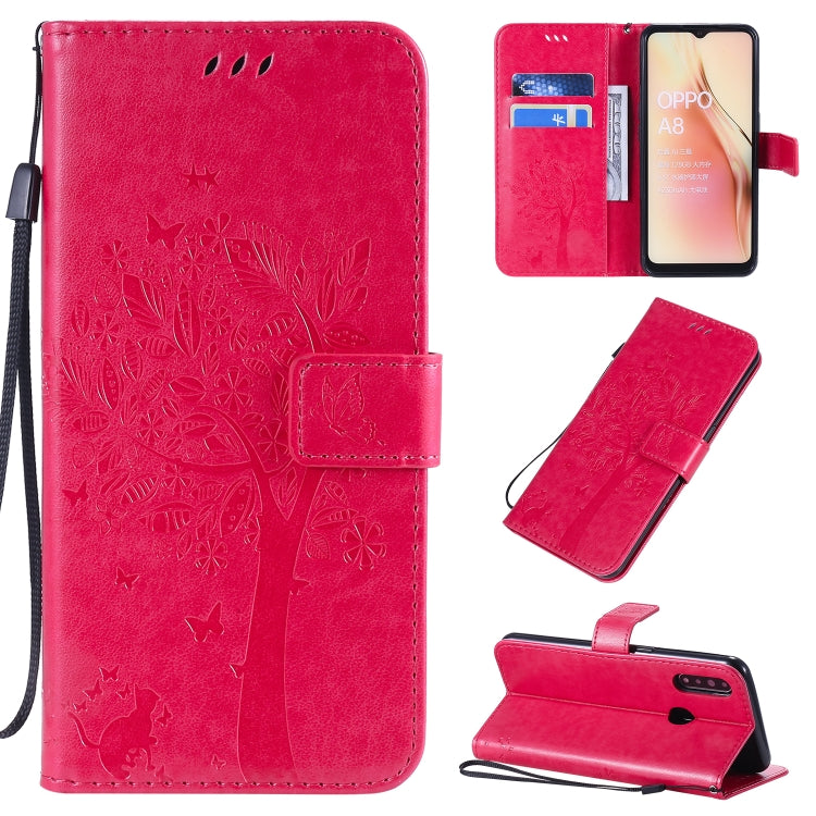 Tree & Cat Pattern Pressed Printing Horizontal Flip PU Leather Case with Holder & Card Slots & Wallet & Lanyard, Series 7 My Store