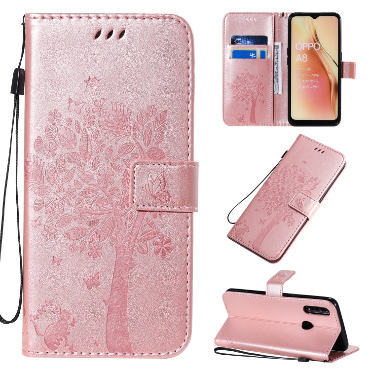 Tree & Cat Pattern Pressed Printing Horizontal Flip PU Leather Case with Holder & Card Slots & Wallet & Lanyard, Series 7 My Store