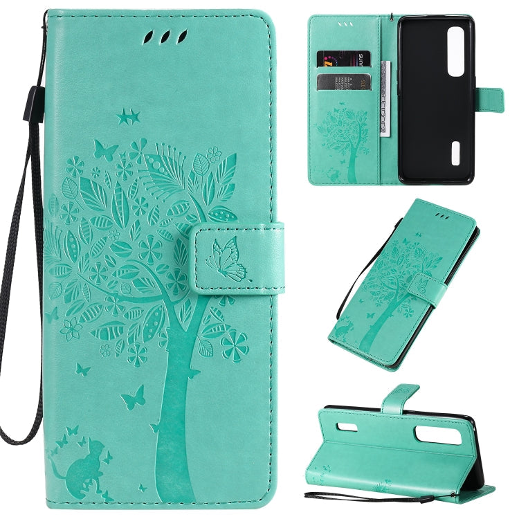 Tree & Cat Pattern Pressed Printing Horizontal Flip PU Leather Case with Holder & Card Slots & Wallet & Lanyard, Series 9 My Store