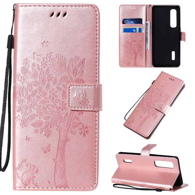 Tree & Cat Pattern Pressed Printing Horizontal Flip PU Leather Case with Holder & Card Slots & Wallet & Lanyard, Series 9 My Store