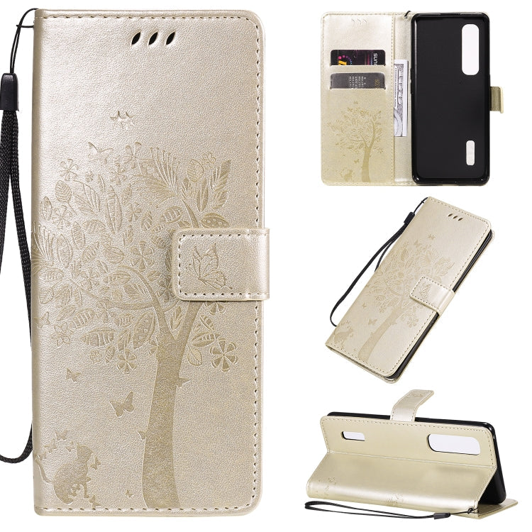 Tree & Cat Pattern Pressed Printing Horizontal Flip PU Leather Case with Holder & Card Slots & Wallet & Lanyard, Series 9 My Store