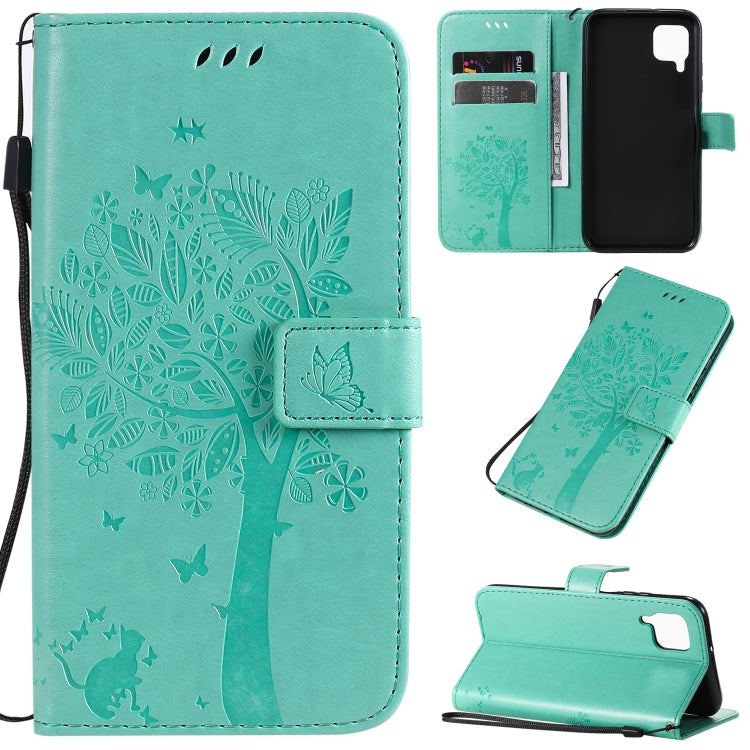 Tree & Cat Pattern Pressed Printing Horizontal Flip PU Leather Case with Holder & Card Slots & Wallet & Lanyard, Series 4