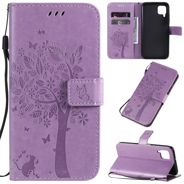 Tree & Cat Pattern Pressed Printing Horizontal Flip PU Leather Case with Holder & Card Slots & Wallet & Lanyard, Series 4 My Store