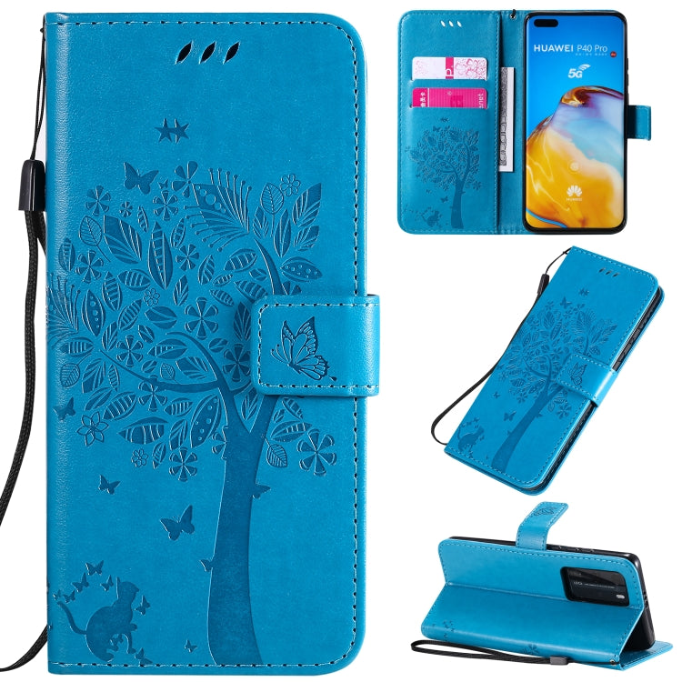 Tree & Cat Pattern Pressed Printing Horizontal Flip PU Leather Case with Holder & Card Slots & Wallet & Lanyard, Series 5 My Store