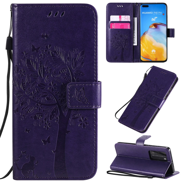 Tree & Cat Pattern Pressed Printing Horizontal Flip PU Leather Case with Holder & Card Slots & Wallet & Lanyard, Series 5 My Store