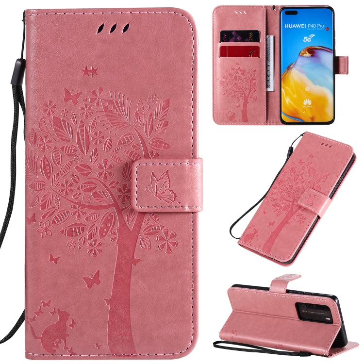 Tree & Cat Pattern Pressed Printing Horizontal Flip PU Leather Case with Holder & Card Slots & Wallet & Lanyard, Series 5 My Store