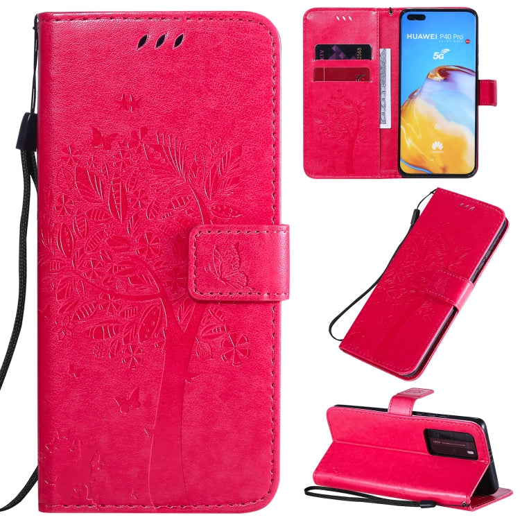 Tree & Cat Pattern Pressed Printing Horizontal Flip PU Leather Case with Holder & Card Slots & Wallet & Lanyard, Series 5 My Store