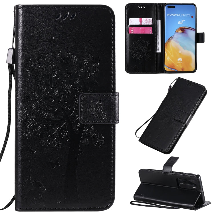 Tree & Cat Pattern Pressed Printing Horizontal Flip PU Leather Case with Holder & Card Slots & Wallet & Lanyard, Series 5 My Store