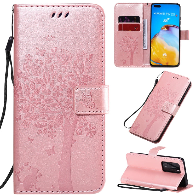 Tree & Cat Pattern Pressed Printing Horizontal Flip PU Leather Case with Holder & Card Slots & Wallet & Lanyard, Series 5 My Store