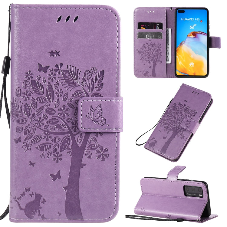 Tree & Cat Pattern Pressed Printing Horizontal Flip PU Leather Case with Holder & Card Slots & Wallet & Lanyard, Series 8 My Store