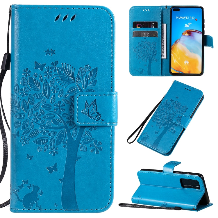 Tree & Cat Pattern Pressed Printing Horizontal Flip PU Leather Case with Holder & Card Slots & Wallet & Lanyard, Series 8 My Store