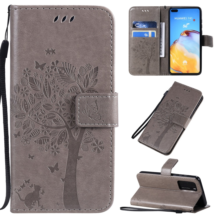 Tree & Cat Pattern Pressed Printing Horizontal Flip PU Leather Case with Holder & Card Slots & Wallet & Lanyard, Series 8 My Store