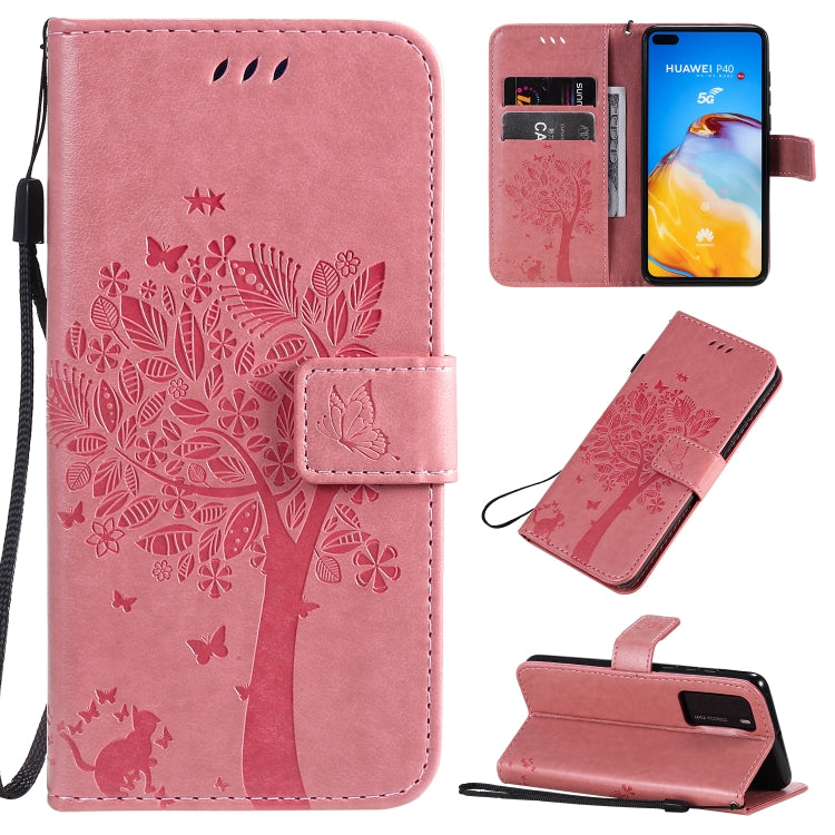 Tree & Cat Pattern Pressed Printing Horizontal Flip PU Leather Case with Holder & Card Slots & Wallet & Lanyard, Series 8 My Store