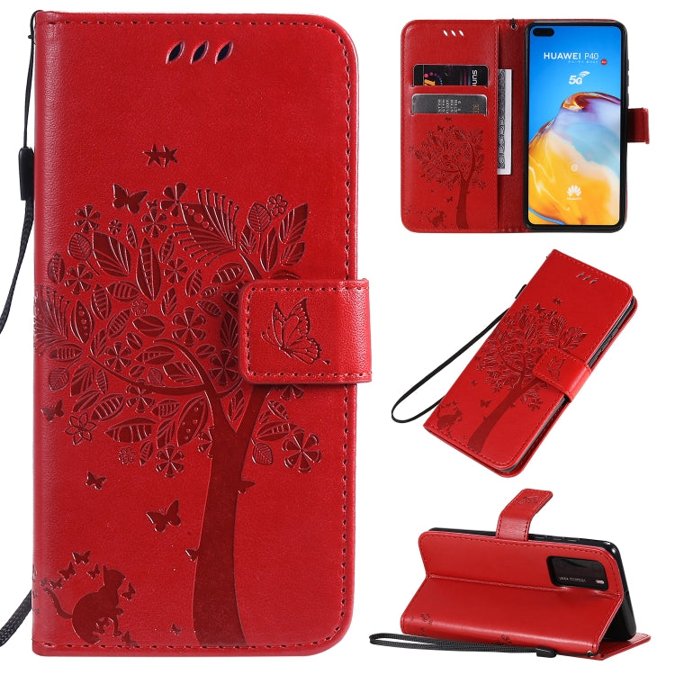 Tree & Cat Pattern Pressed Printing Horizontal Flip PU Leather Case with Holder & Card Slots & Wallet & Lanyard, Series 8 My Store