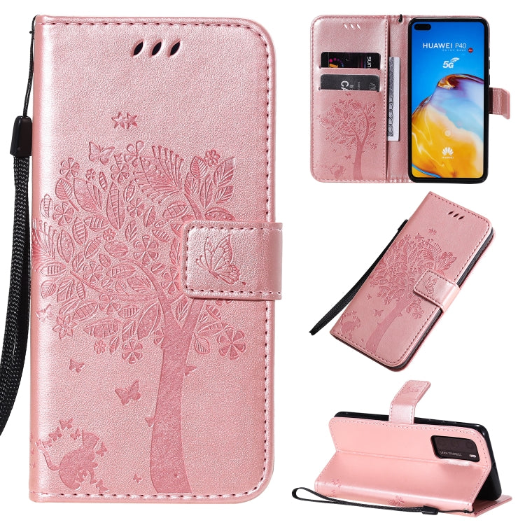 Tree & Cat Pattern Pressed Printing Horizontal Flip PU Leather Case with Holder & Card Slots & Wallet & Lanyard, Series 8 My Store