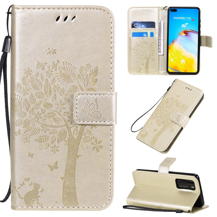 Tree & Cat Pattern Pressed Printing Horizontal Flip PU Leather Case with Holder & Card Slots & Wallet & Lanyard, Series 8 My Store