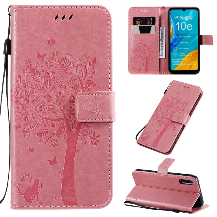 Tree & Cat Pattern Pressed Printing Horizontal Flip PU Leather Case with Holder & Card Slots & Wallet & Lanyard, Series 11 My Store