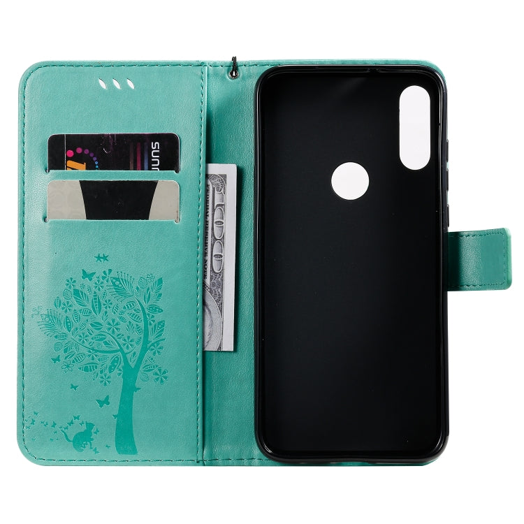 Tree & Cat Pattern Pressed Printing Horizontal Flip PU Leather Case with Holder & Card Slots & Wallet & Lanyard, Series 1 My Store