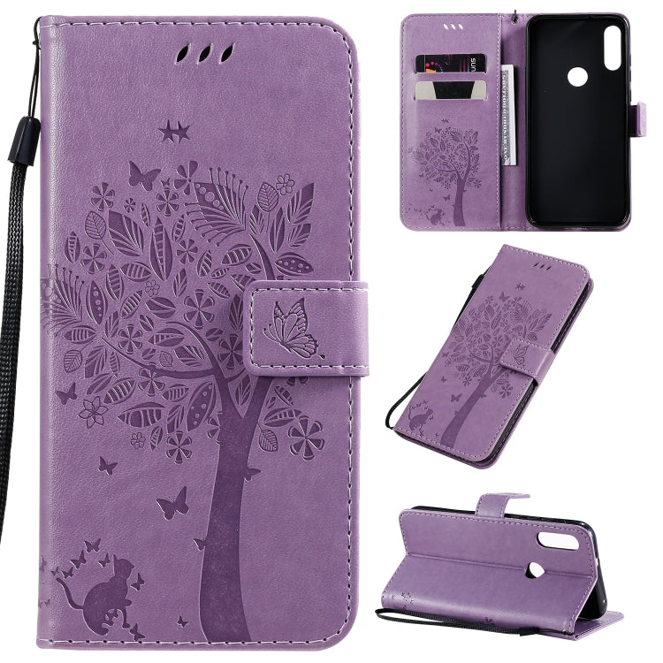 Tree & Cat Pattern Pressed Printing Horizontal Flip PU Leather Case with Holder & Card Slots & Wallet & Lanyard, Series 1 My Store