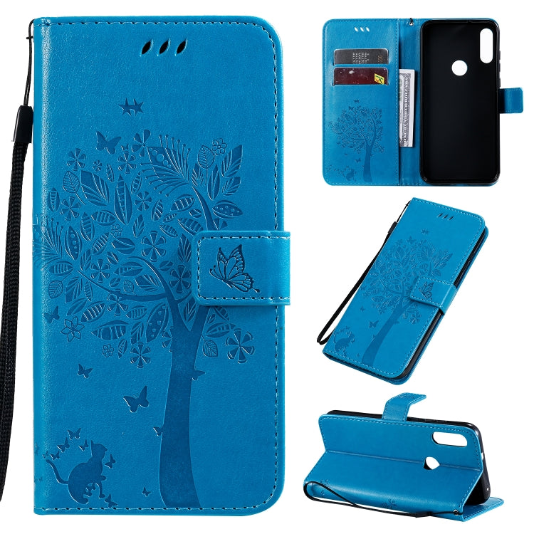 Tree & Cat Pattern Pressed Printing Horizontal Flip PU Leather Case with Holder & Card Slots & Wallet & Lanyard, Series 1 My Store