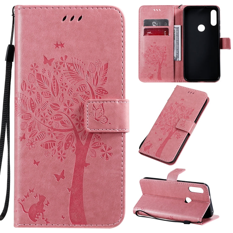 Tree & Cat Pattern Pressed Printing Horizontal Flip PU Leather Case with Holder & Card Slots & Wallet & Lanyard, Series 1 My Store