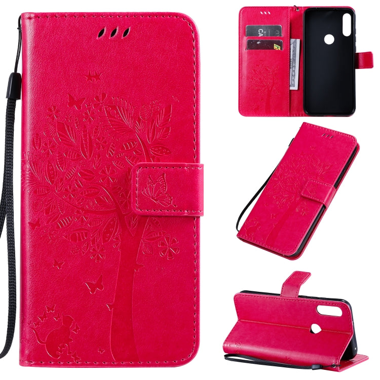 Tree & Cat Pattern Pressed Printing Horizontal Flip PU Leather Case with Holder & Card Slots & Wallet & Lanyard, Series 1 My Store