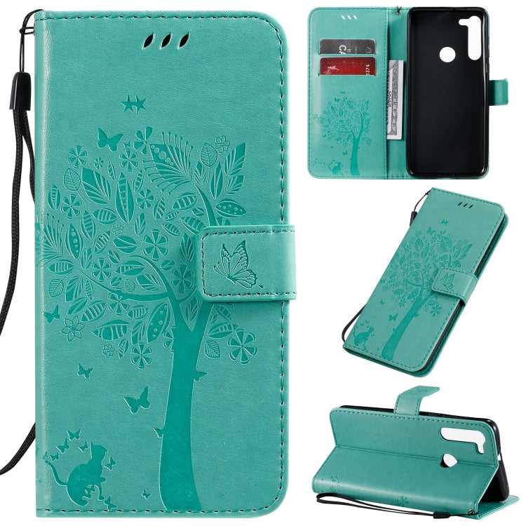 Tree & Cat Pattern Pressed Printing Horizontal Flip PU Leather Case with Holder & Card Slots & Wallet & Lanyard, Series 8 My Store