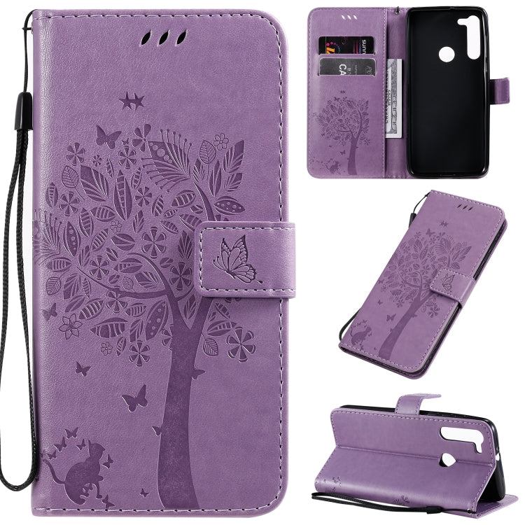 Tree & Cat Pattern Pressed Printing Horizontal Flip PU Leather Case with Holder & Card Slots & Wallet & Lanyard, Series 8 My Store