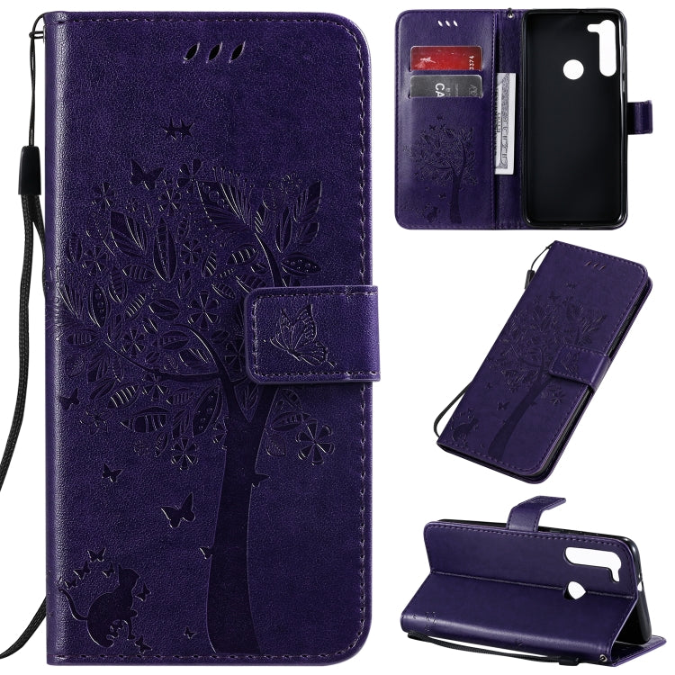 Tree & Cat Pattern Pressed Printing Horizontal Flip PU Leather Case with Holder & Card Slots & Wallet & Lanyard, Series 8 My Store