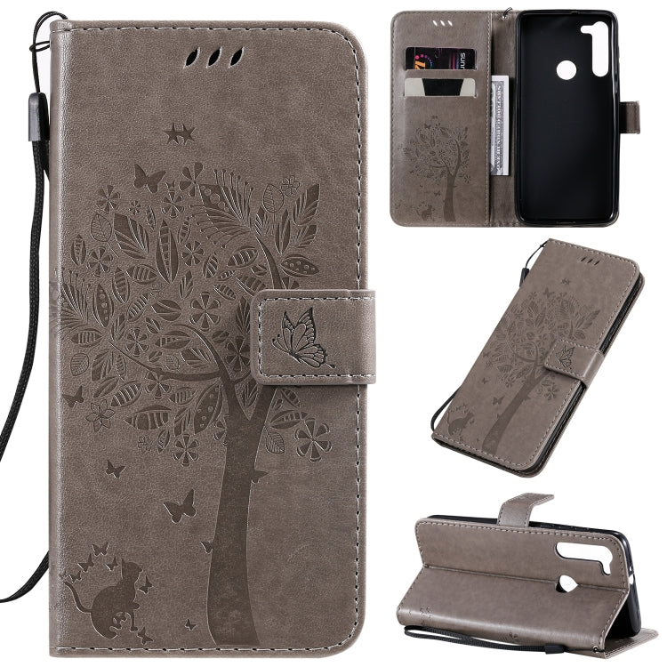 Tree & Cat Pattern Pressed Printing Horizontal Flip PU Leather Case with Holder & Card Slots & Wallet & Lanyard, Series 8 My Store