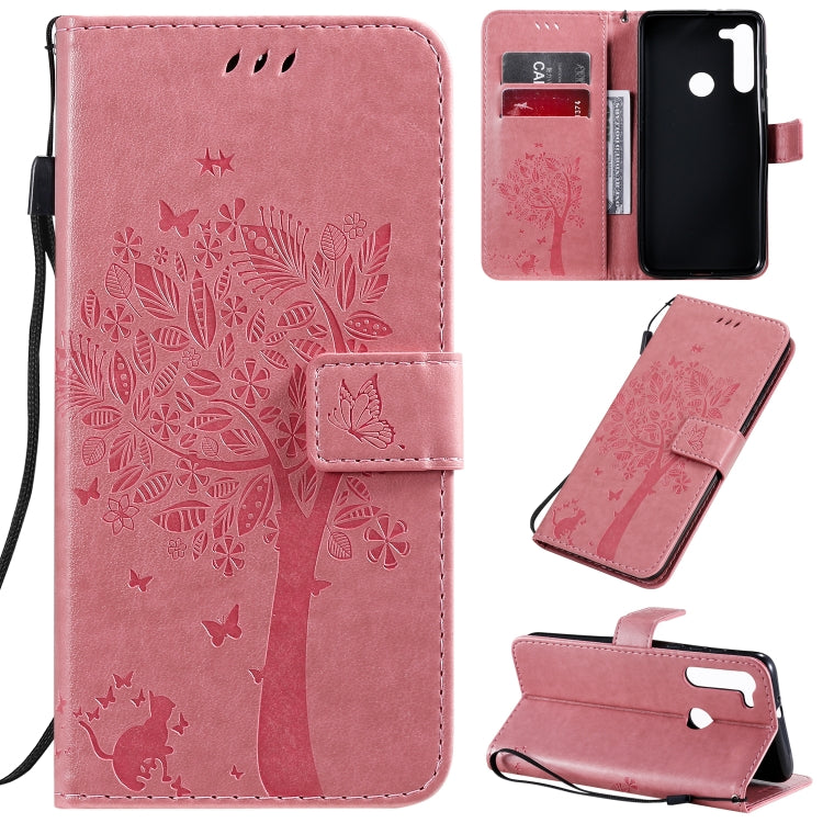 Tree & Cat Pattern Pressed Printing Horizontal Flip PU Leather Case with Holder & Card Slots & Wallet & Lanyard, Series 8 My Store