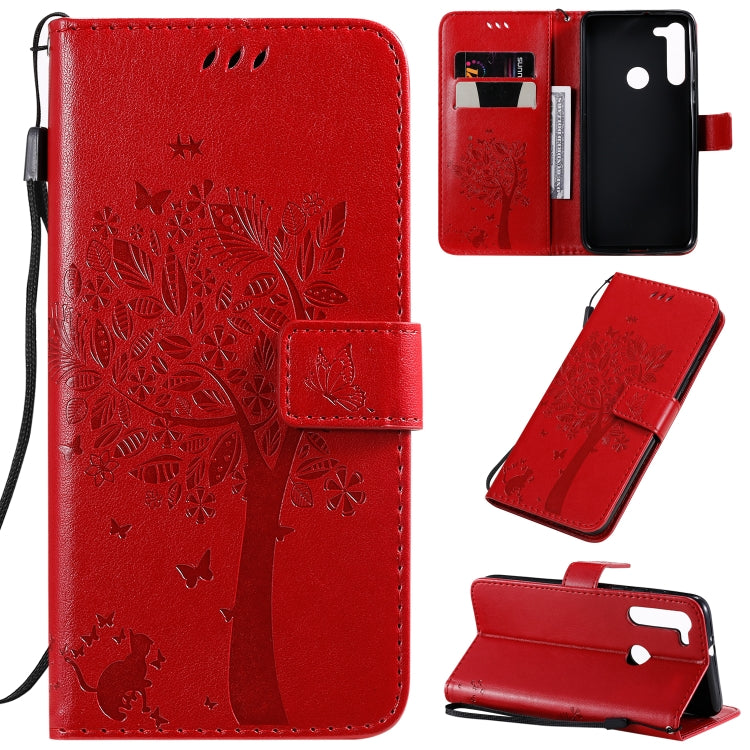 Tree & Cat Pattern Pressed Printing Horizontal Flip PU Leather Case with Holder & Card Slots & Wallet & Lanyard, Series 8 My Store