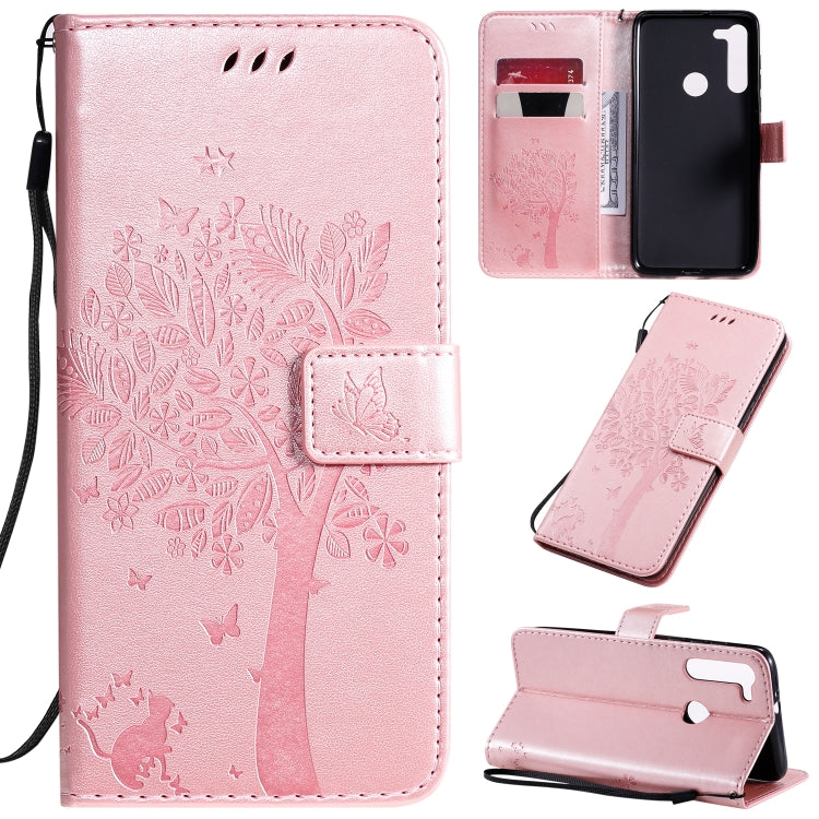 Tree & Cat Pattern Pressed Printing Horizontal Flip PU Leather Case with Holder & Card Slots & Wallet & Lanyard, Series 8 My Store