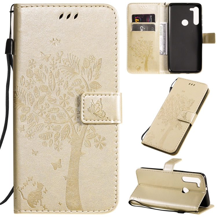 Tree & Cat Pattern Pressed Printing Horizontal Flip PU Leather Case with Holder & Card Slots & Wallet & Lanyard, Series 8 My Store