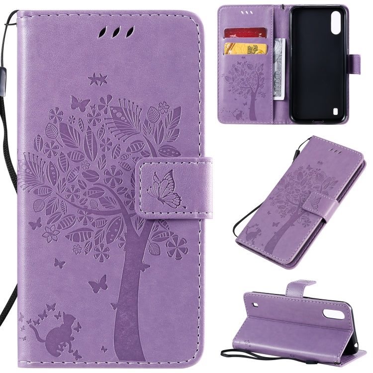 Tree & Cat Pattern Pressed Printing Horizontal Flip PU Leather Case with Holder & Card Slots & Wallet & Lanyard, Series 1 My Store